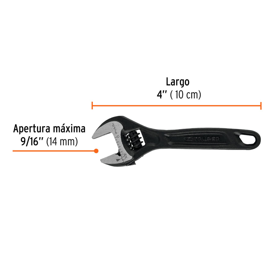 Llave ajustable (perico) 4' profesional pavonada, Expert Caja con 6, 15497