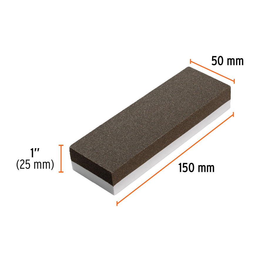 Piedra para asentar 150 mm, doble grano 150 y 240, Truper Caja con 6, 11667