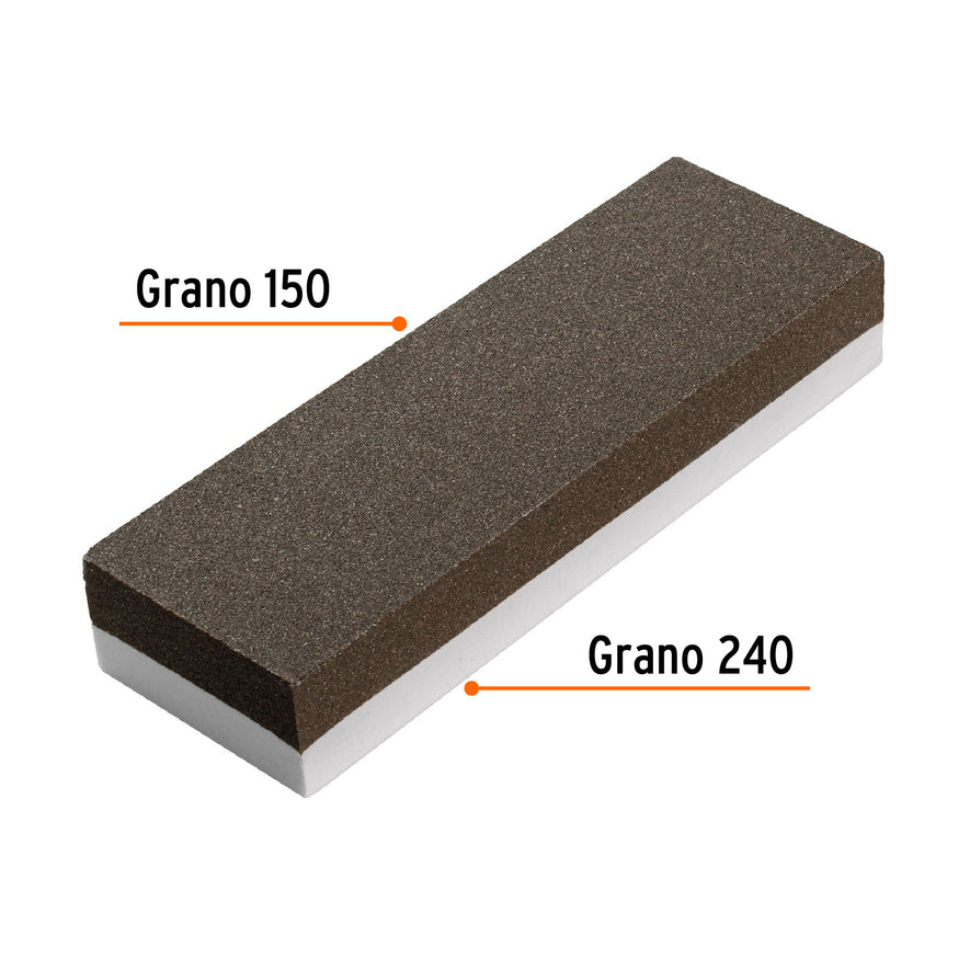 Piedra para asentar 150 mm, doble grano 150 y 240, Truper Caja con 6, 11667