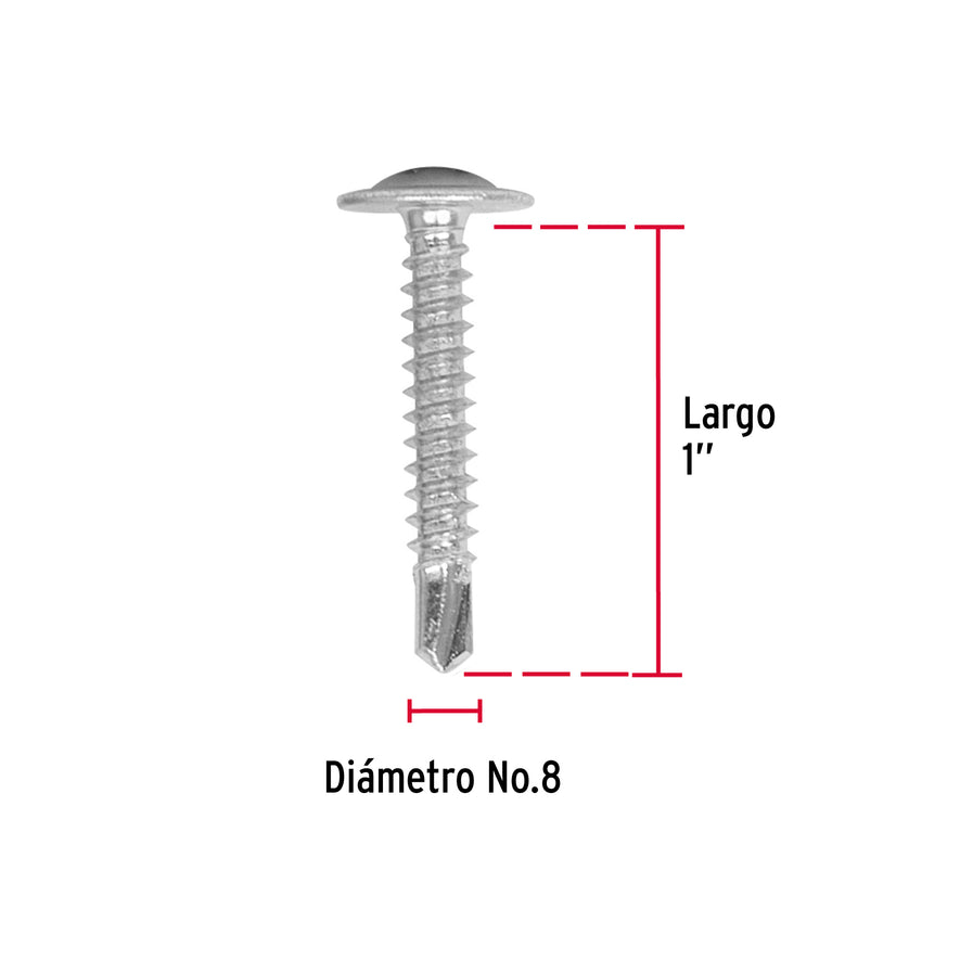 Bolsa con 100 pijas cabeza cruz, punta de broca 1', Fiero Caja con 6, 44647