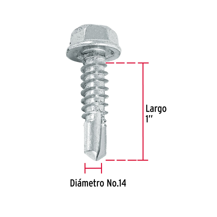 Bolsa con 100 pijas 1' cabeza hexagonal, punta de broca Caja con 6, 44401