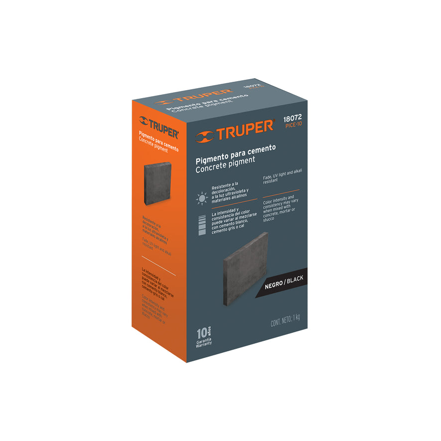 Pigmento negro para cemento, 1 kg, Truper Caja con 4, 18072