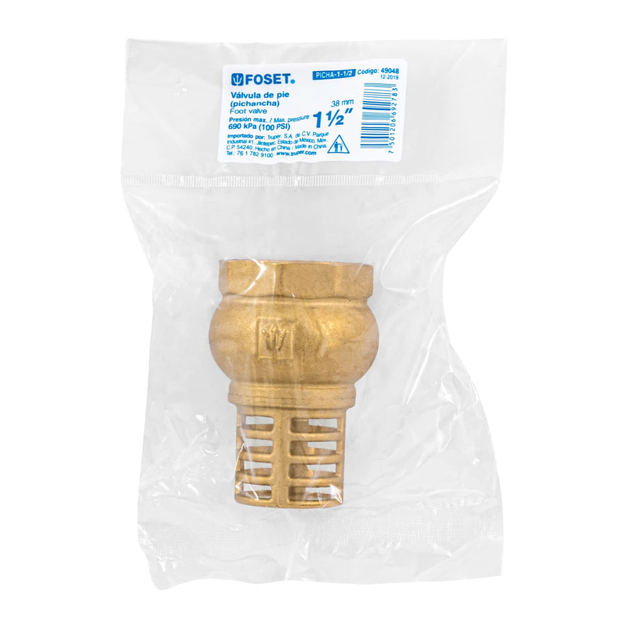 Pichancha con rejilla de latón 1-1/2', Foset Caja con 6, 49048