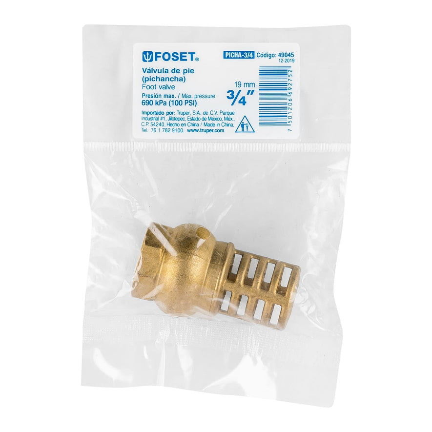 Pichancha con rejilla de latón 3/4', Foset Caja con 6, 49045