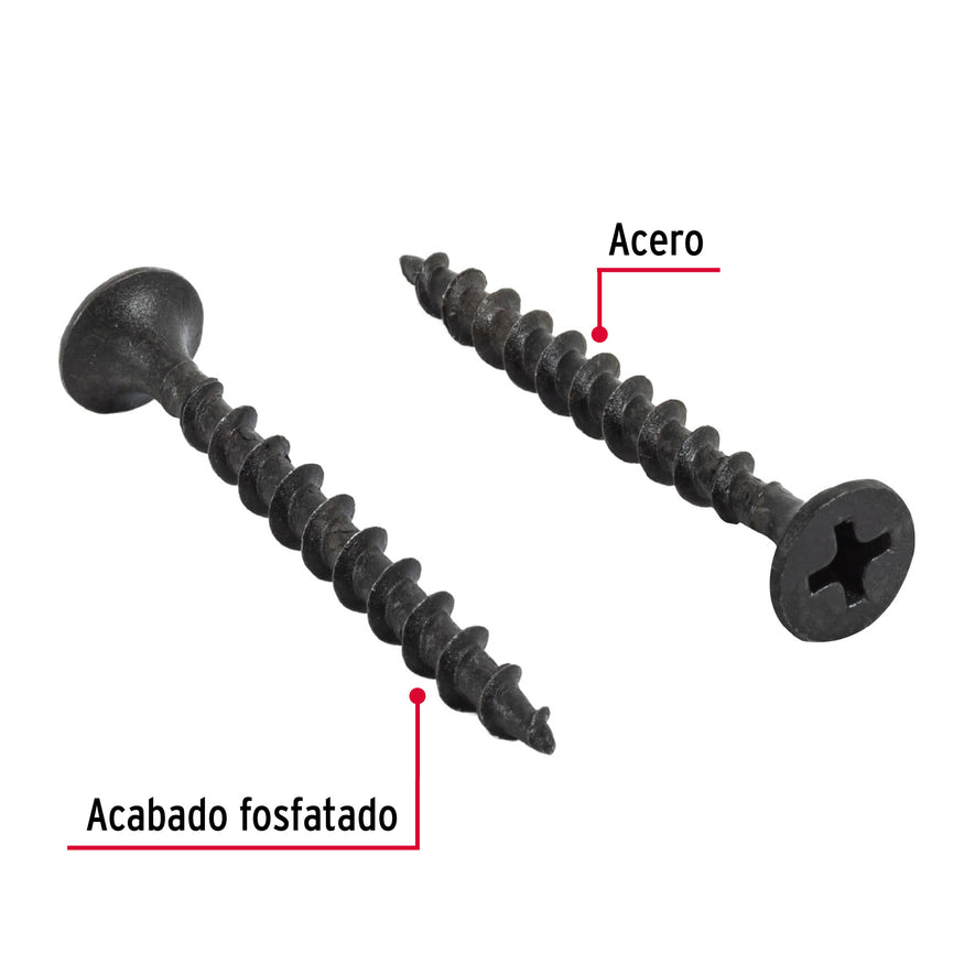 Blíster con 16 pijas multiusos, #6 x 1-1/2', Fiero Caja con 12, 40737