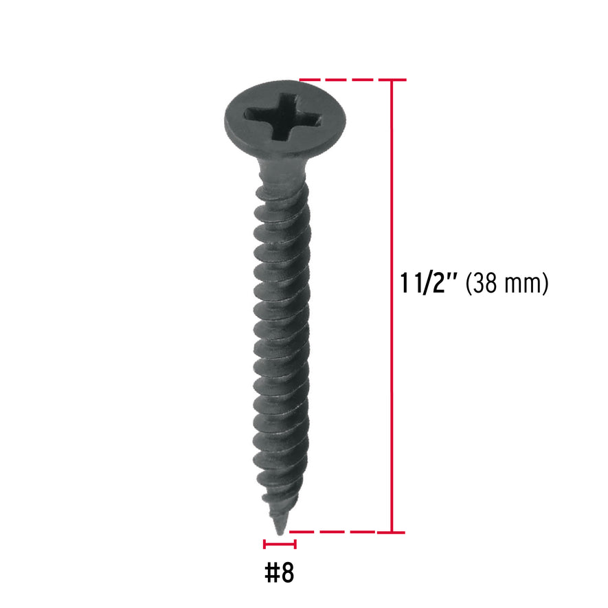 Bolsa con 100 pijas #8 x 1-1/2' multiusos cuerda fina, Fiero Caja con 6, 40069