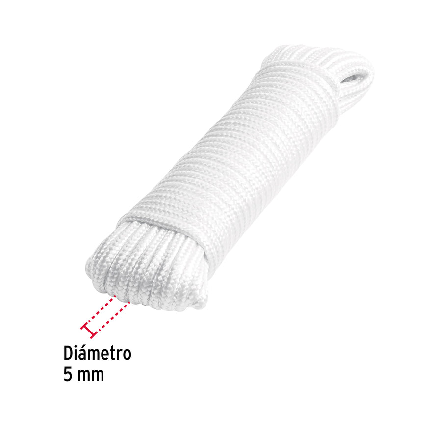 Piola de poliéster diamante de 5mmx15m blanca, madeja, FIERO Caja con 12, 48393