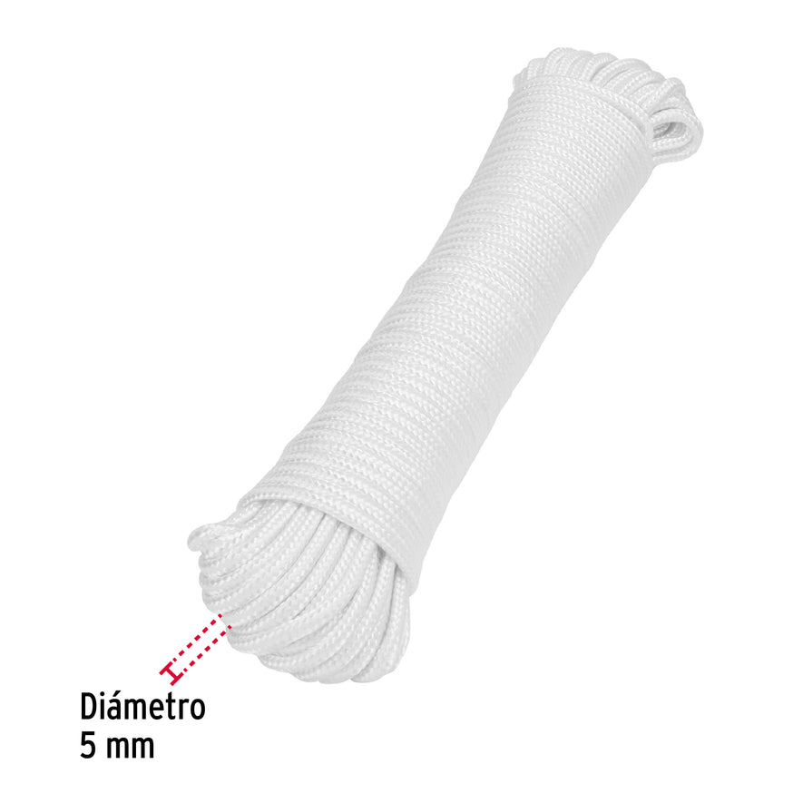 Piola de poliéster diamante de 5mmx30m blanca, madeja, FIERO Caja con 6, 48396