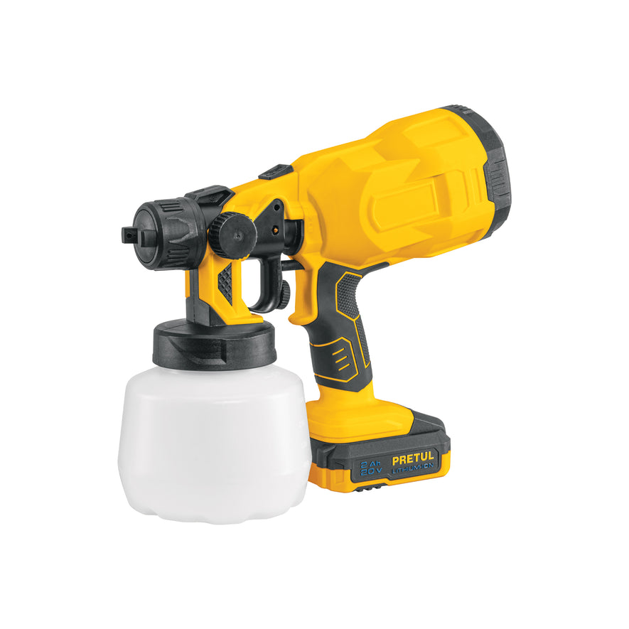 Pistola para pintar, 20V, 1 batería 2Ah, PRETUL, 29010