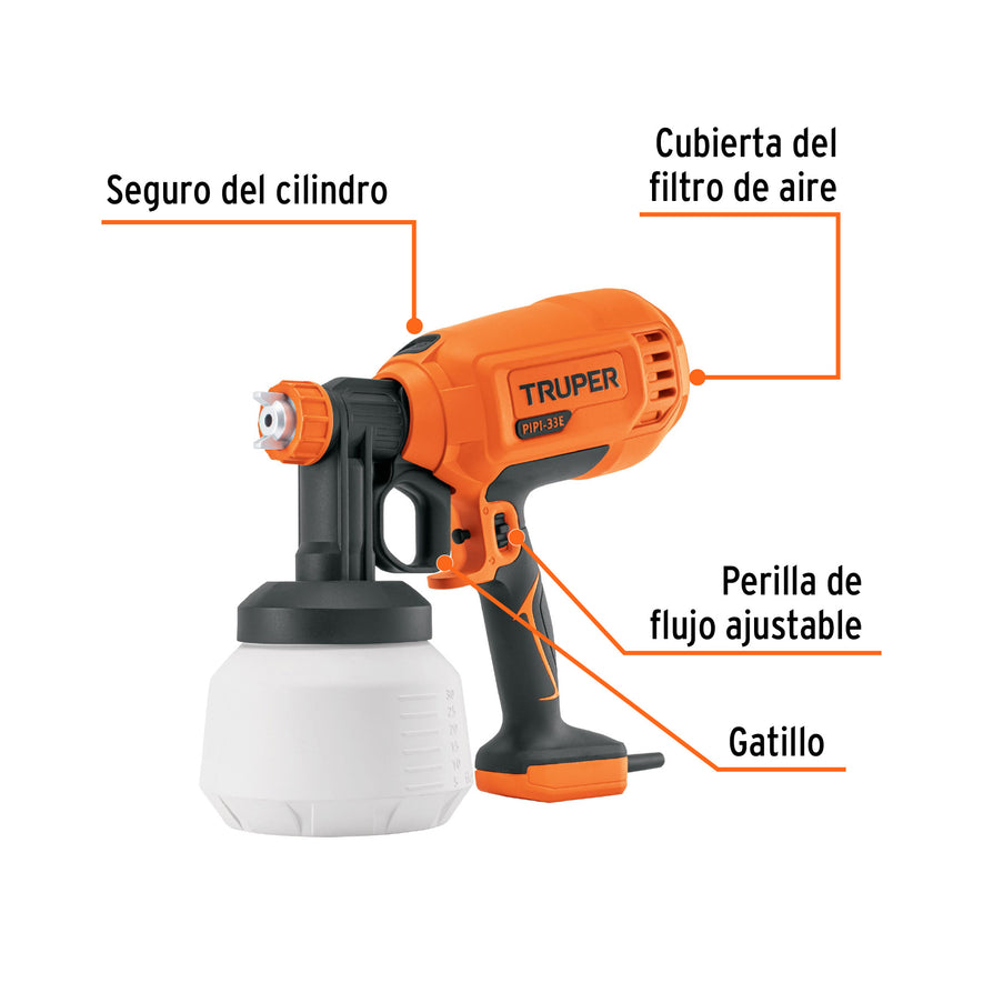 Pistola eléctrica para pintar de 330 W, Truper, 15382