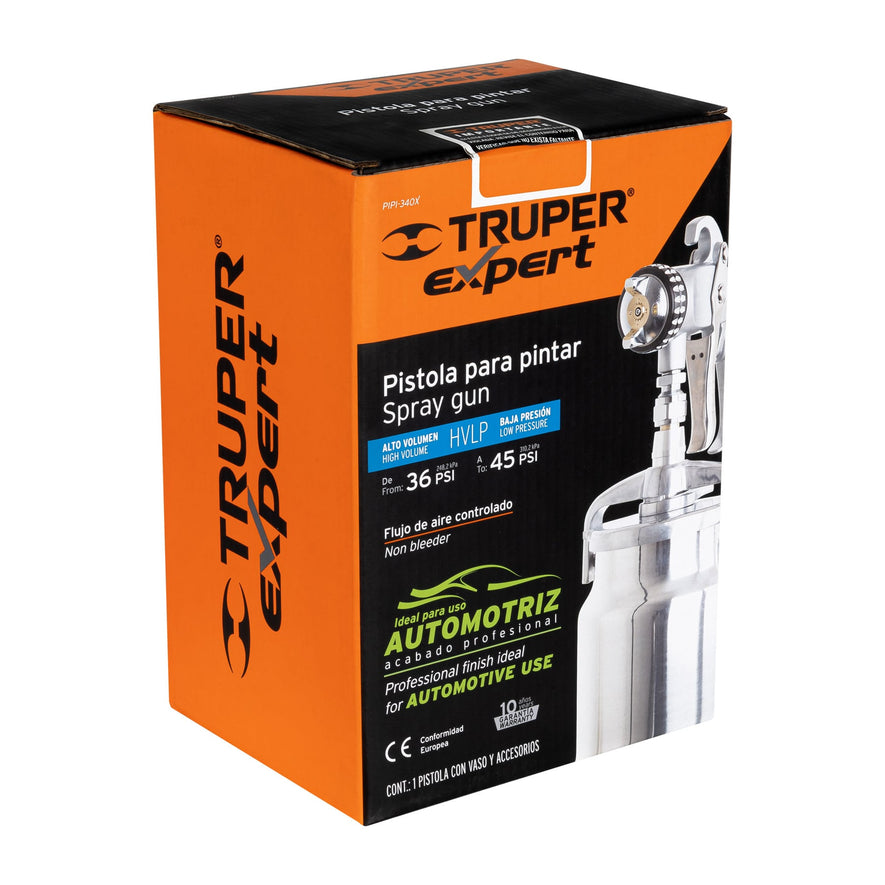 Pistola p/pintar succión HVLP vaso aluminio, 1.4 mm, Expert, 14030