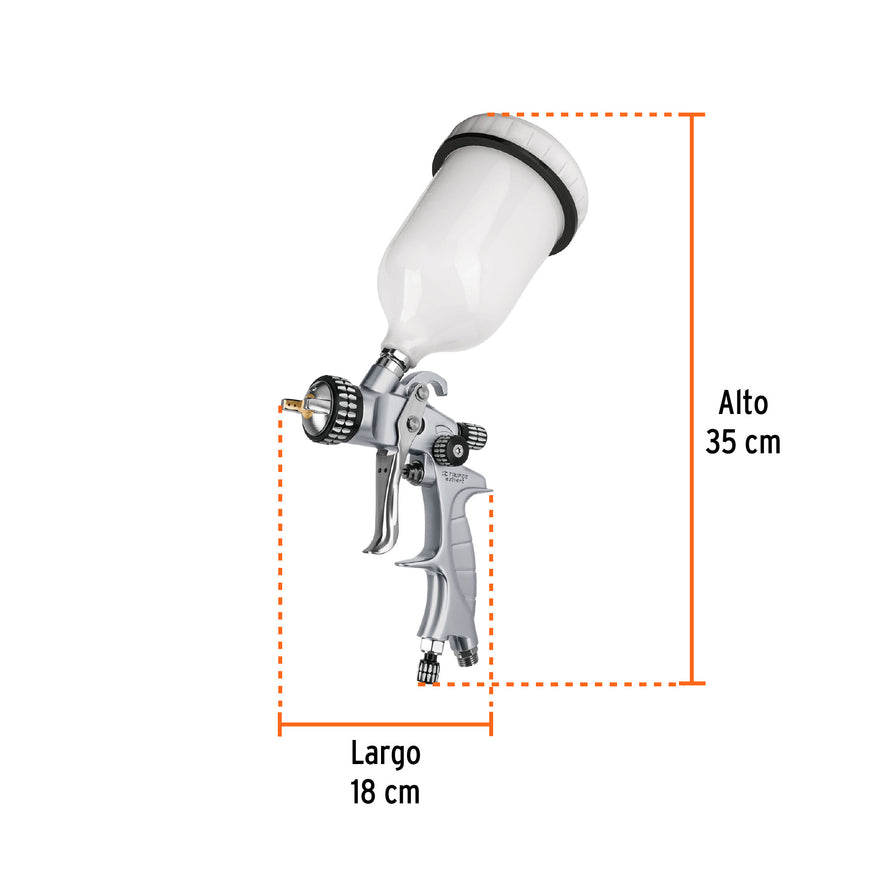 Pistola p/pintar gravedad LVMP vaso plástico, 1.4 mm, Expert, 11749