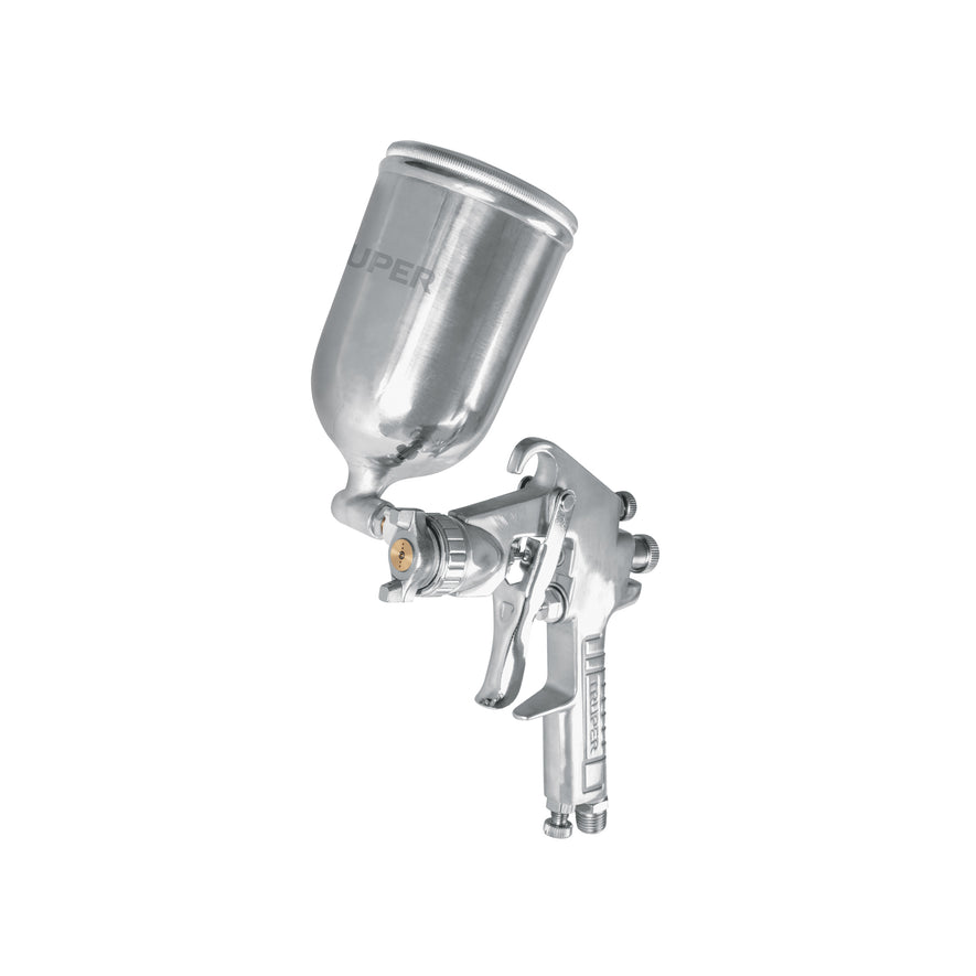 Pistola p/pintar gravedad LVMP vaso aluminio, 1.4 mm, Truper Caja con 2, 11095