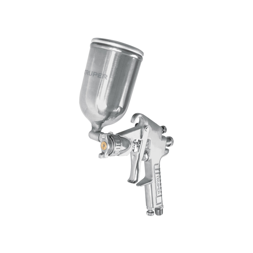 Pistola p/pintar gravedad LVMP vaso aluminio, 1.7 mm, Truper Caja con 2, 13061