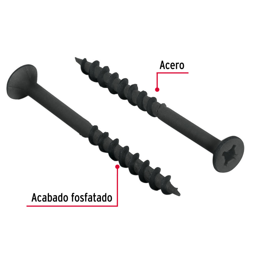 Bolsa con 200 pijas #8 x 1-1/4' combinadas (cuadro+Phillips) Caja con 6, 44892