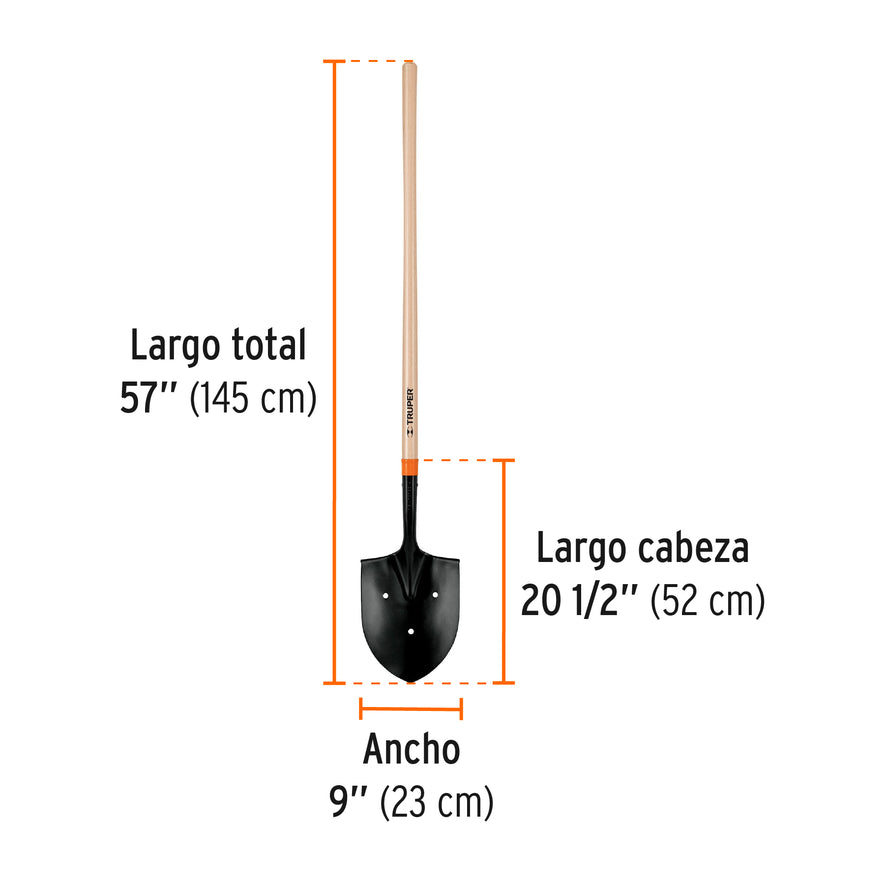 Pala irrigación T-2000 3 perforaciones mango largo 45' Caja con 3, 17187