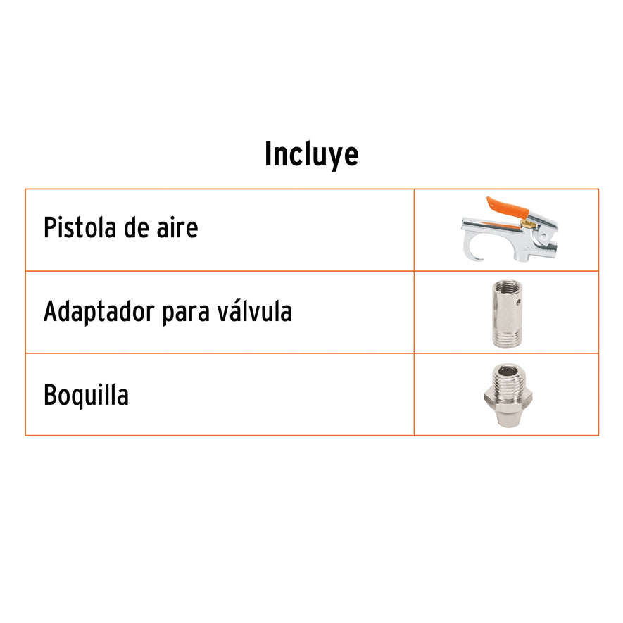 Pistola metálica para sopletear, cuerda 1/4 NPT, Truper Caja con 6, 19023