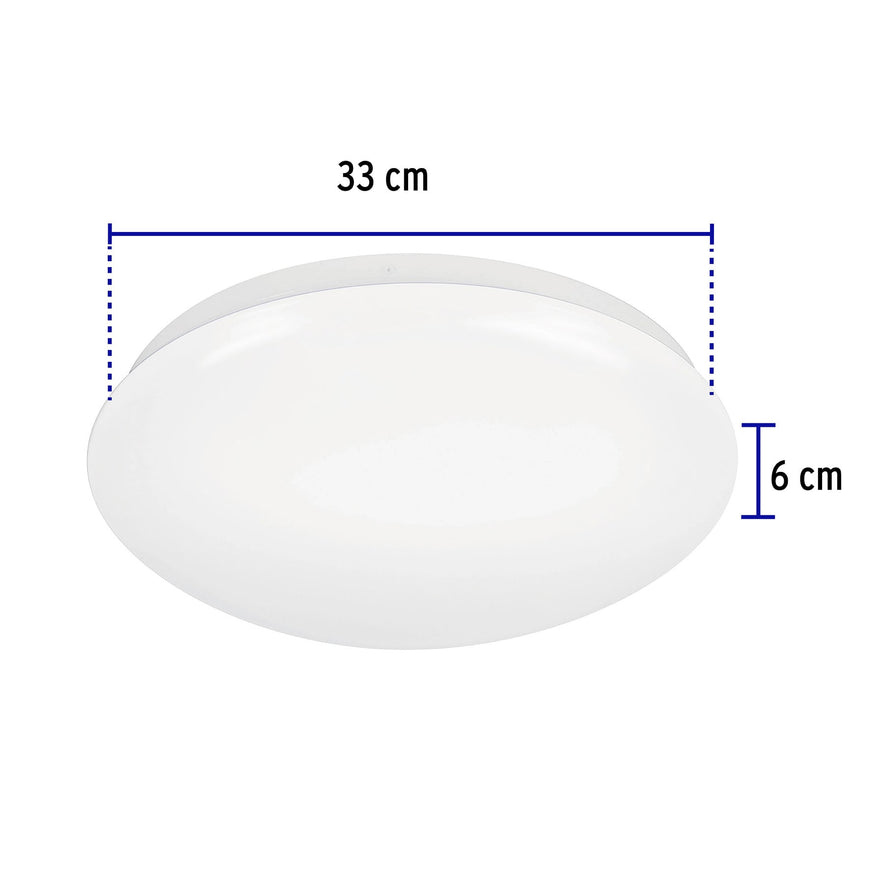 Luminario LED 15W plafón decorativo liso, luz de día,BASIC Caja con 2, 47376