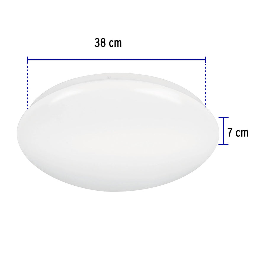 Luminario LED 22W plafón decorativo liso, luz de día,BASIC Caja con 2, 47377