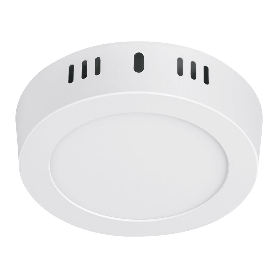 Luminario LED tipo plafón 6 W, redondo, luz cálida, blanco Caja con 4, 48256