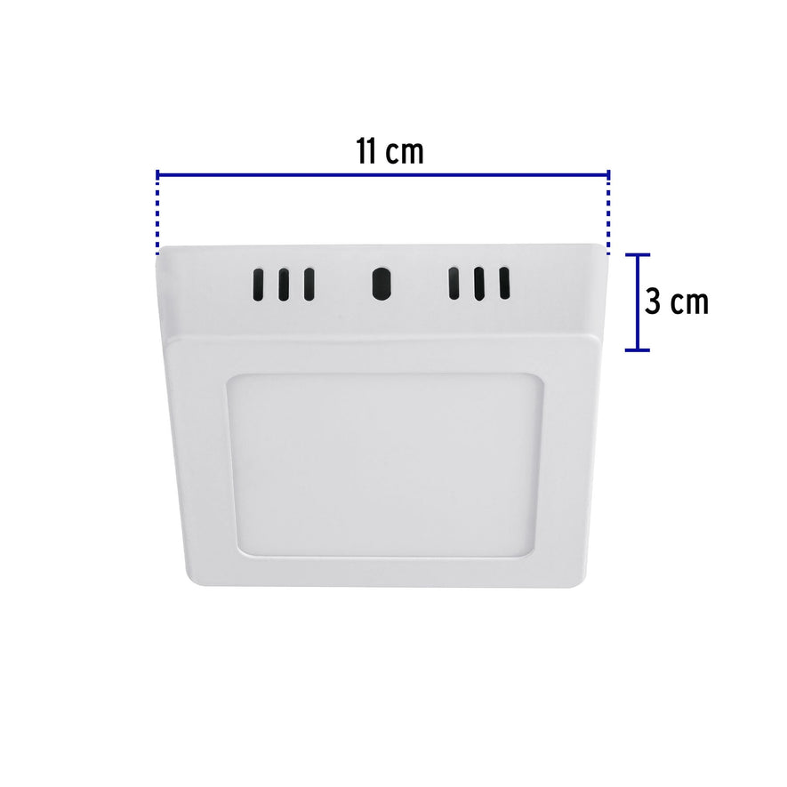 Luminario LED tipo plafón 6 W, cuadrado, luz de día, blanco Caja con 4, 47442