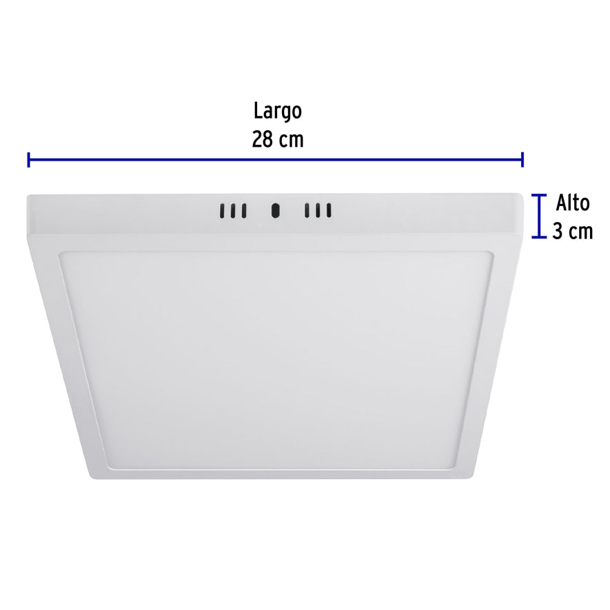 Luminario LED tipo plafón 24 W, cuadrado, luz de día, blanco Caja con 2, 47445