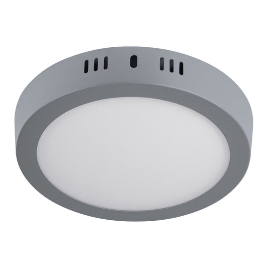 Luminario LED tipo plafón 12 W, redondo, luz de día, gris Caja con 4, 47347