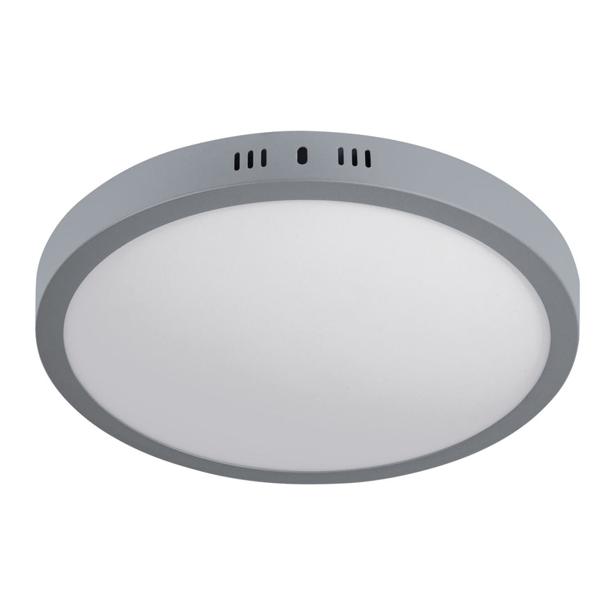 Luminario LED tipo plafón 24 W, redondo, luz de día, gris Caja con 2, 47349
