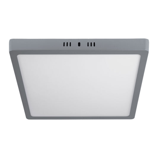 Luminario LED tipo plafón 24 W, cuadrado, luz de día, gris Caja con 2, 47449