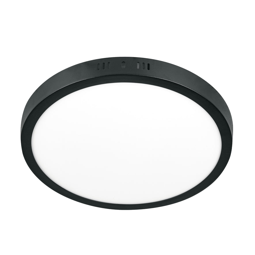 Luminario LED tipo plafón 24 W, redondo, luz de día, negro Caja con 2, 47398