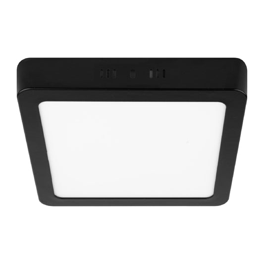 Luminario LED tipo plafón 18 W, cuadrado, luz de día, negro Caja con 2, 47417