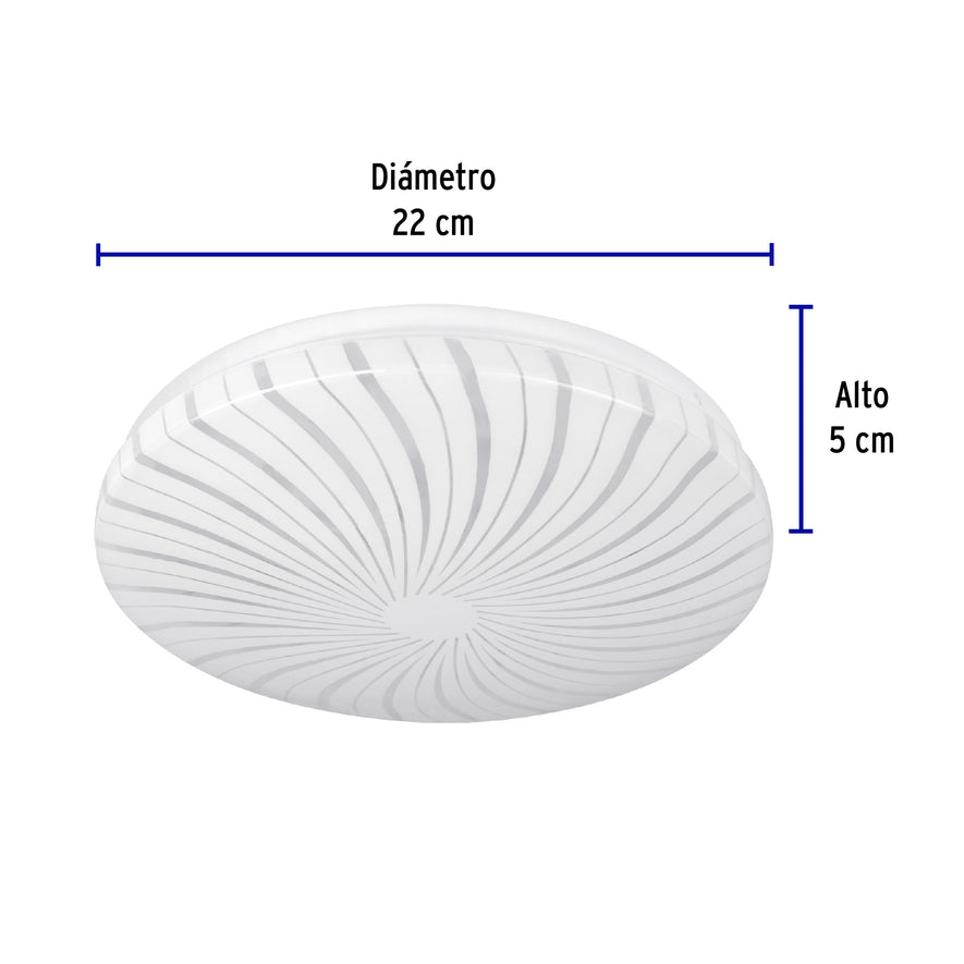Luminario LED 8W plafón decorativo espiral luz cálida,BASIC Caja con 2, 48208