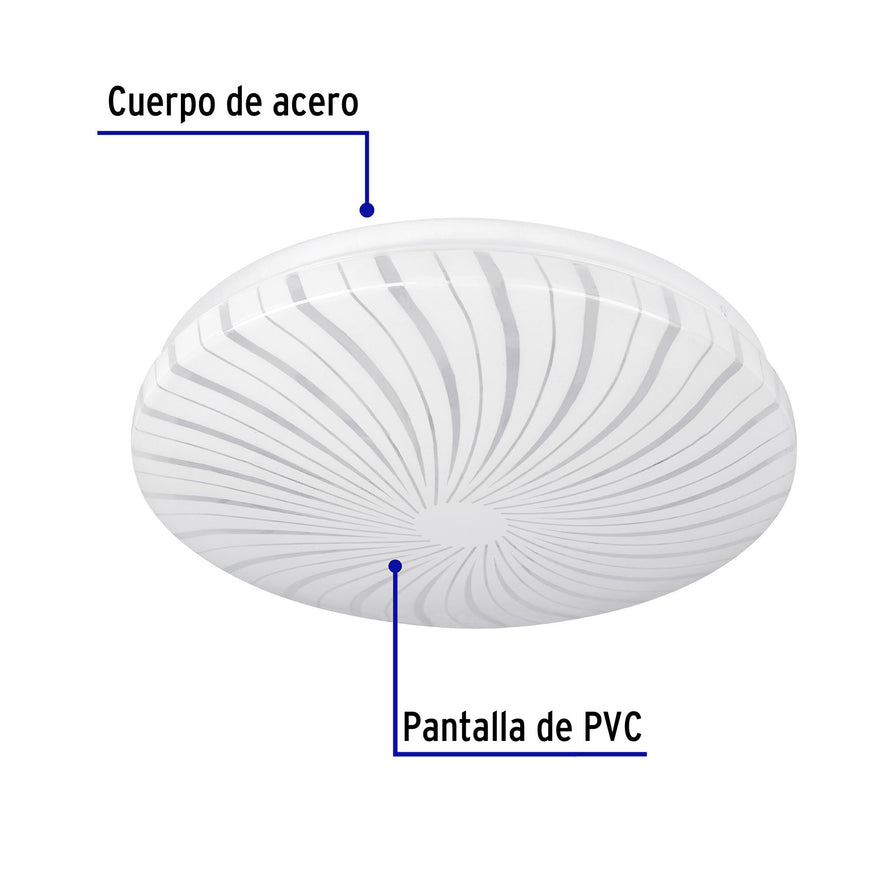 Luminario LED 8W plafón decorativo espiral luz de día,BASIC Caja con 2, 46015