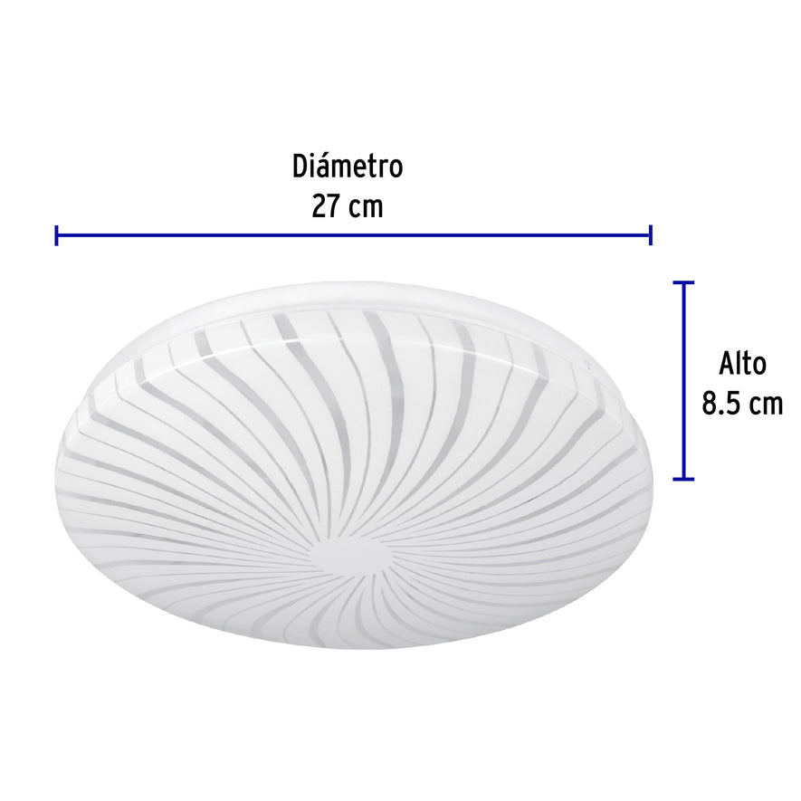 Luminario LED 8W plafón decorativo espiral luz de día,BASIC Caja con 2, 46015