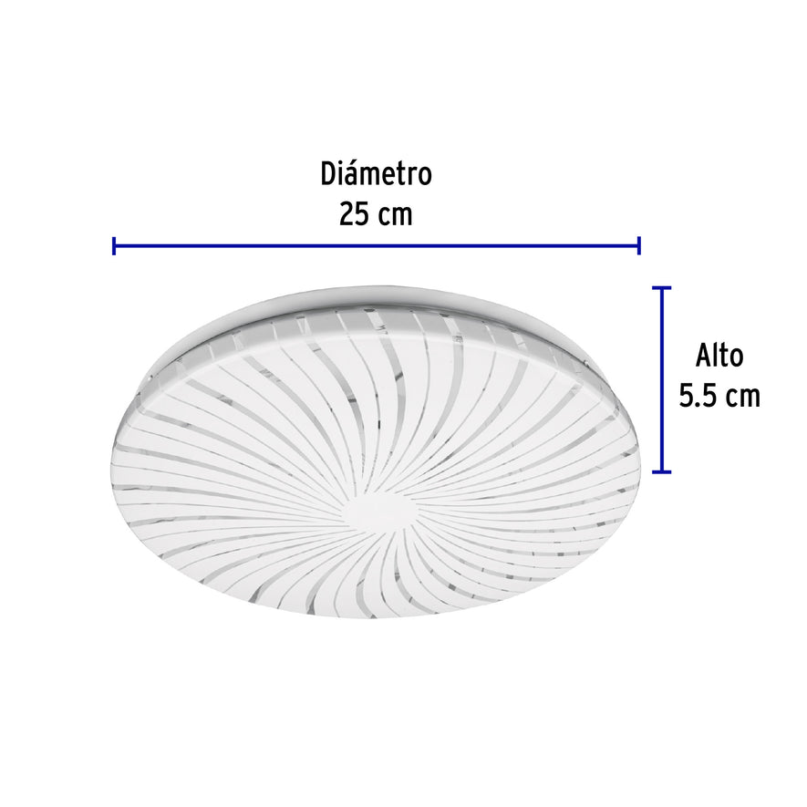 Luminario LED 15W plafón decorativo espiral luz cálida,BASIC Caja con 2, 48209