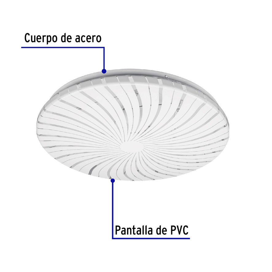 Luminario LED 18W plafón decorativo espiral luz de día,BASIC Caja con 2, 46017