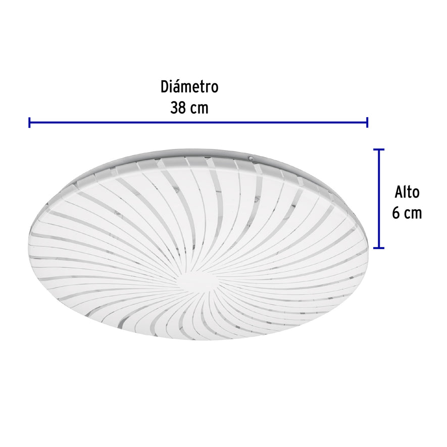 Luminario LED 22W plafón decorativo espiral luz cálida,BASIC Caja con 2, 48211