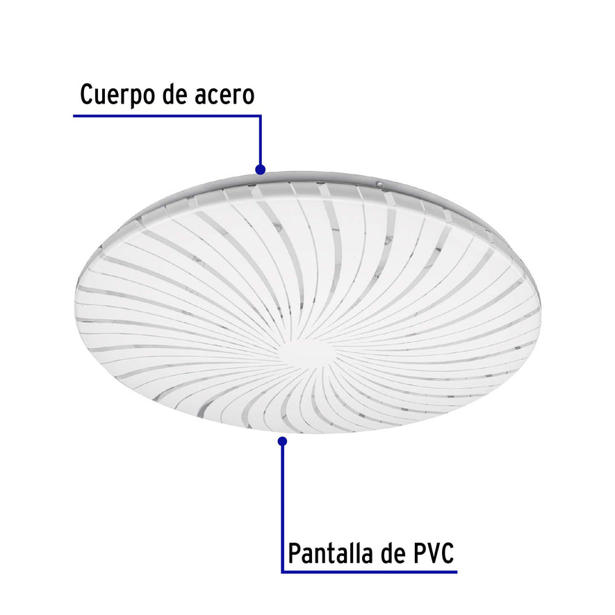 Luminario LED 22W plafón decorativo espiral luz de día,BASIC Caja con 2, 46018