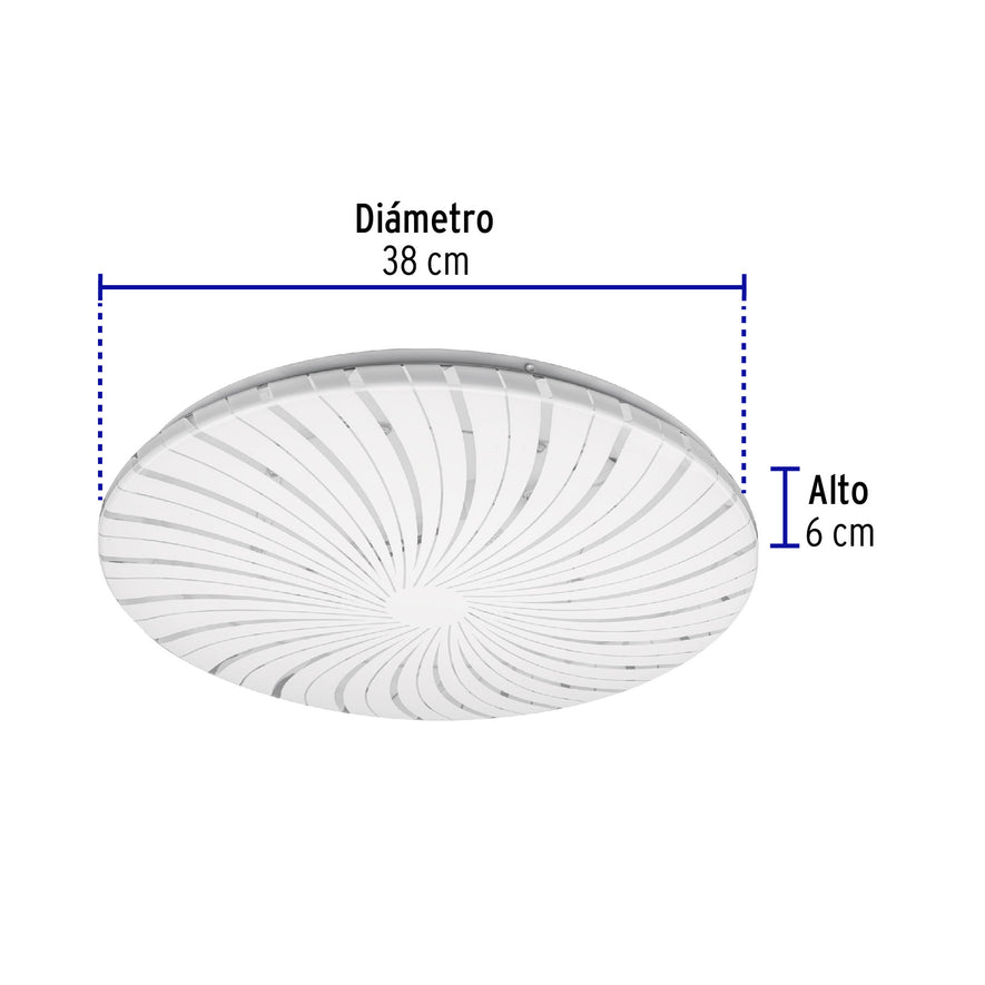 Luminario LED 22W plafón decorativo espiral luz de día,BASIC Caja con 2, 46018