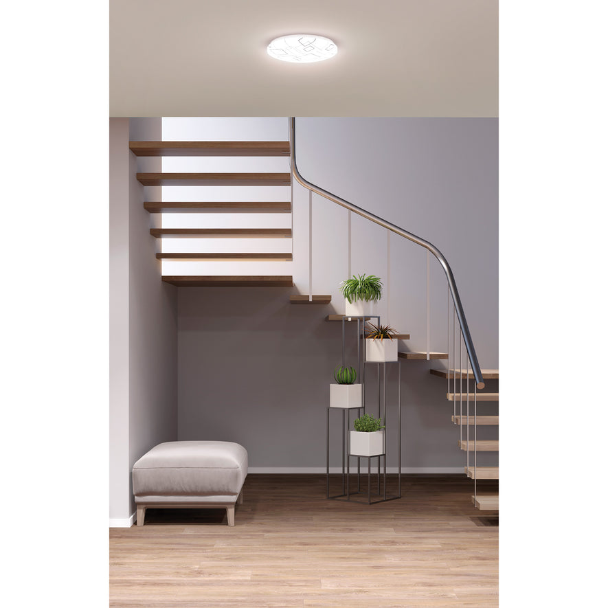 Luminario LED 8W plafón decorativo cuadros luz de día,BASIC Caja con 2, 43176