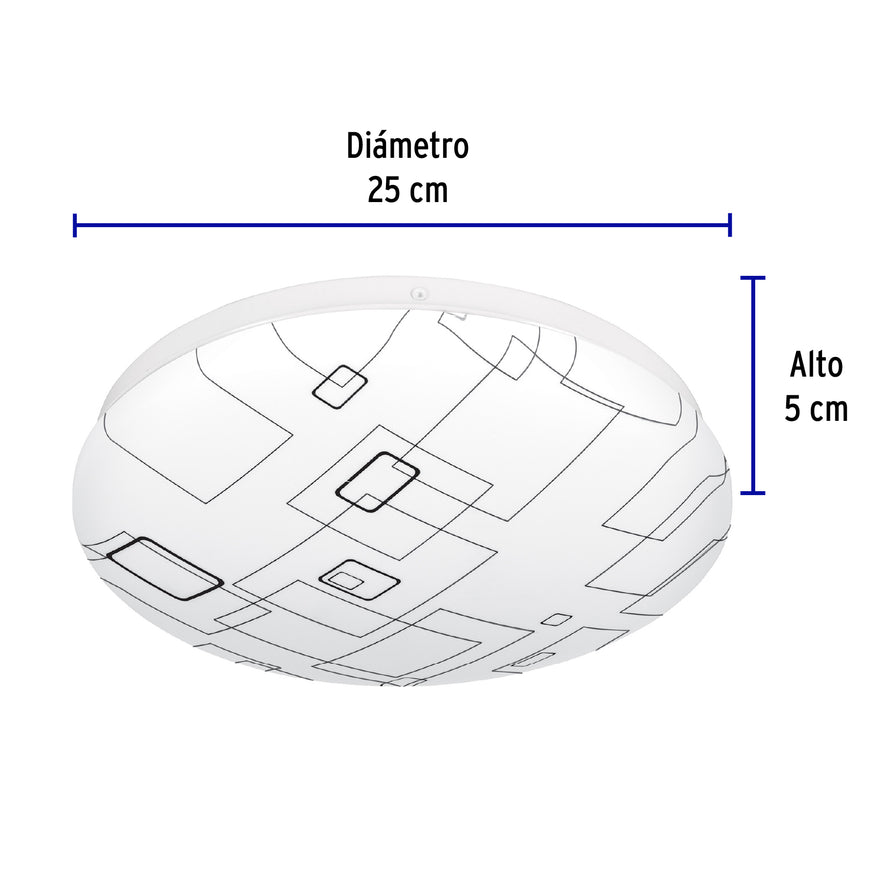 Luminario LED 15W plafón decorativo cuadros luz de día,BASIC Caja con 2, 43177