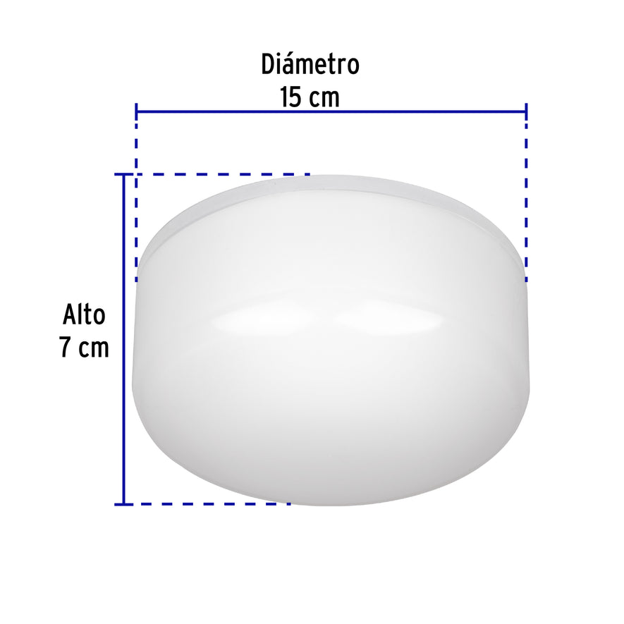 Luminario de LED 15 W tipo plafón, base E26, luz de día Caja con 2, 49804