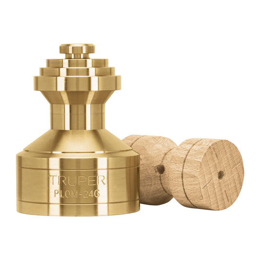 Plomada de latón 24 oz tipo Guatemala, Truper Caja con 4, 11823