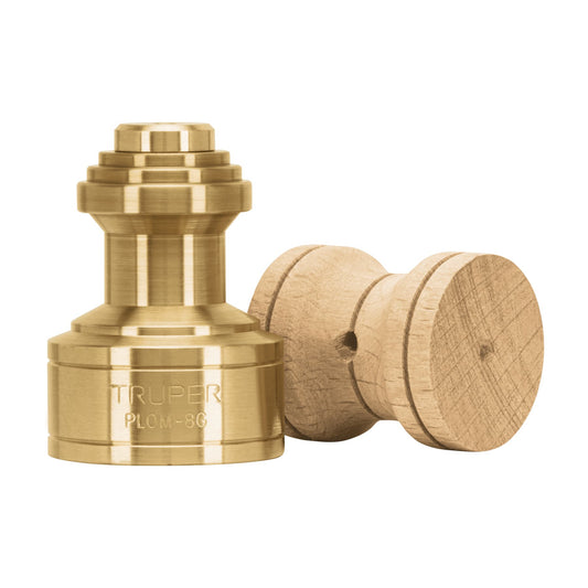 Plomada de latón 8 oz tipo Guatemala, Truper Caja con 4, 11820