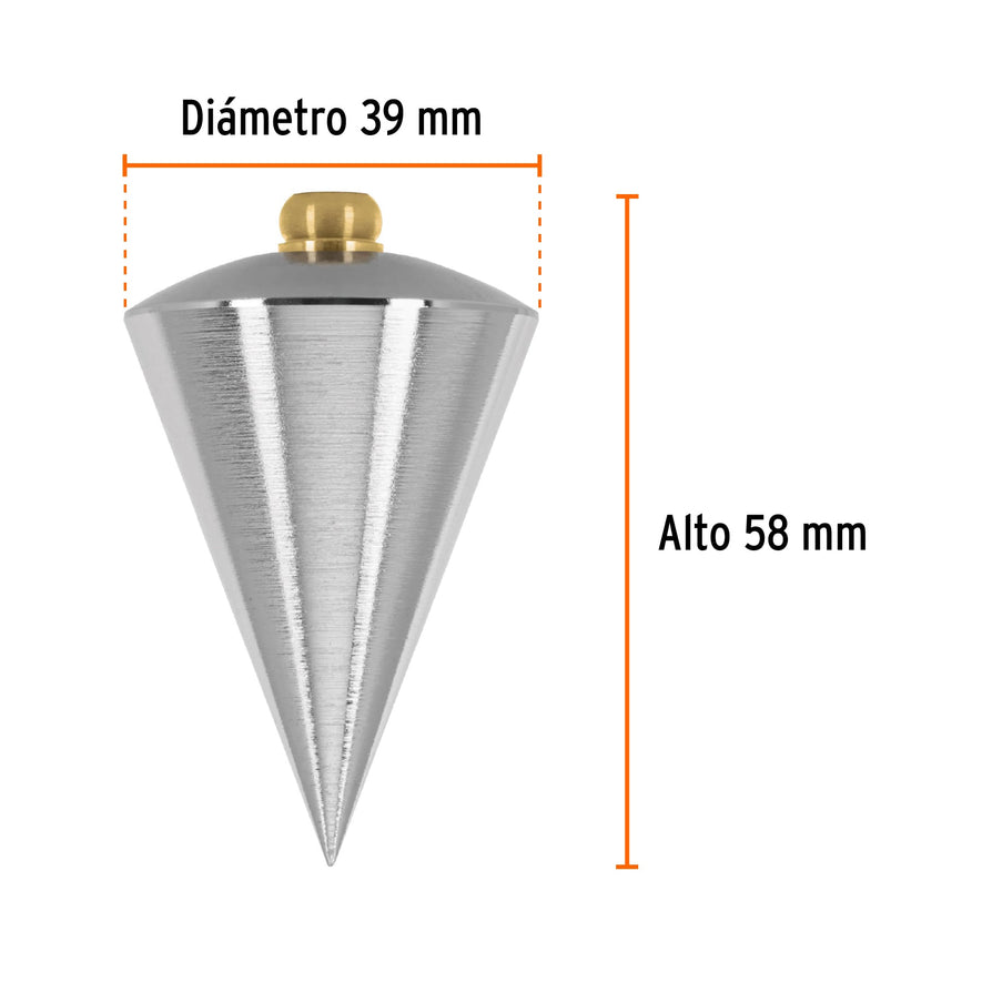 Plomada de acero, 8 oz, Truper Caja con 4, 11848
