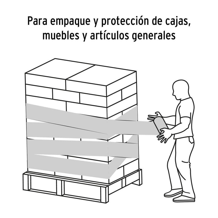 Rollo de 305 m película plástica estirable ancho 5' cal 60 Caja con 8, 101688