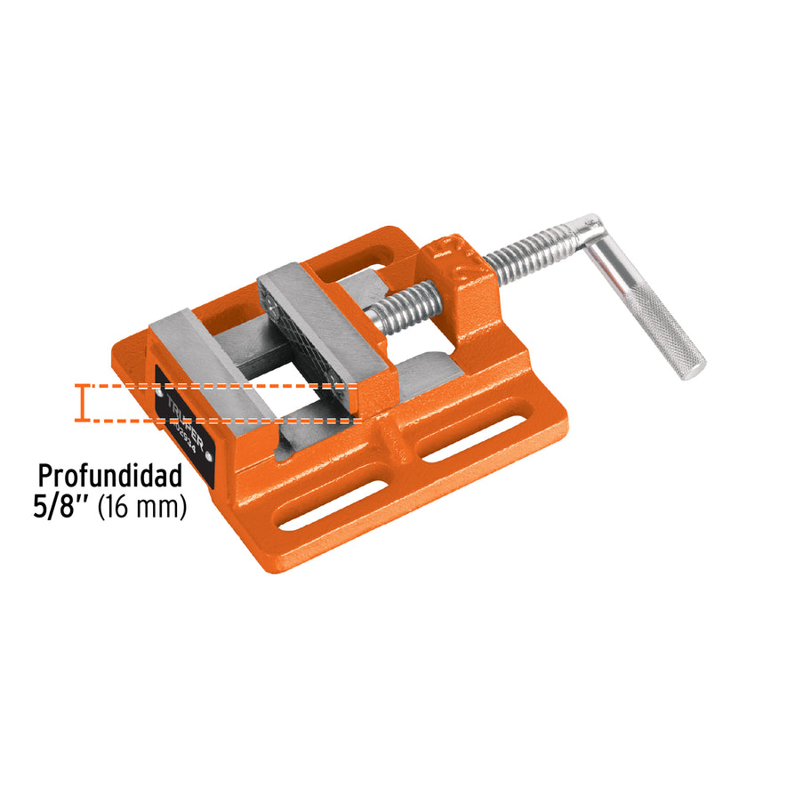 Prensa morsa plana, apertura 2-1/2' (65 mm), Truper, 102937