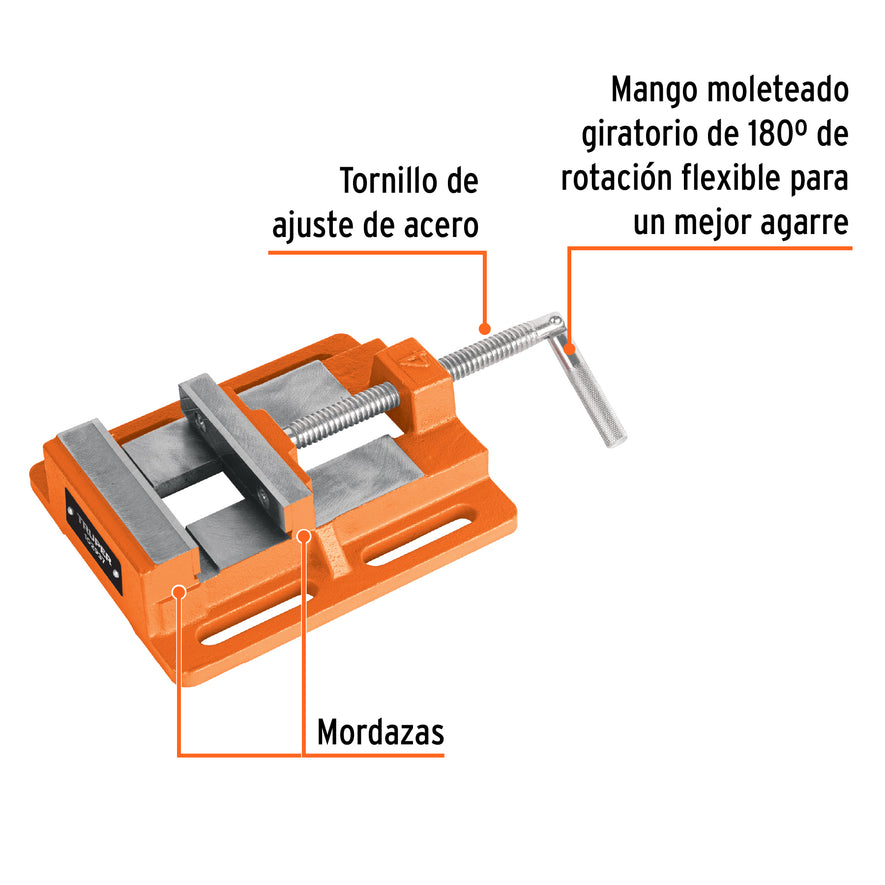 Prensa morsa plana, apertura 4' (100 mm), Truper, 102934