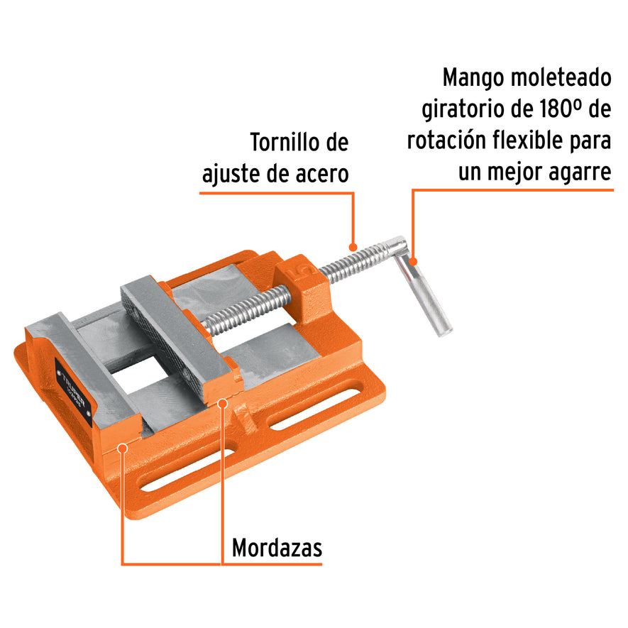 Prensa morsa plana, apertura 5' (125 mm), Truper, 102935