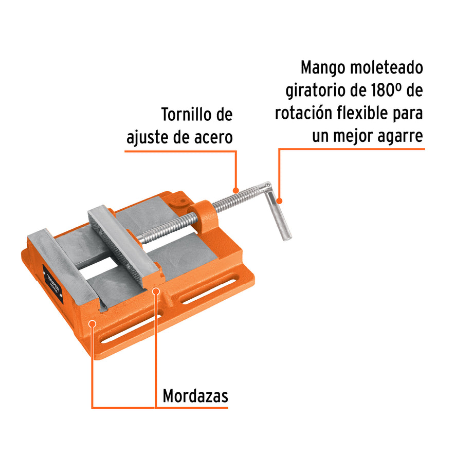 Prensa morsa plana, apertura 6' (150 mm), Truper, 102936